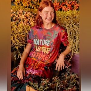 Farm Rio “Nature Is the Future” Tropical Graphic Tee –‎ Size S